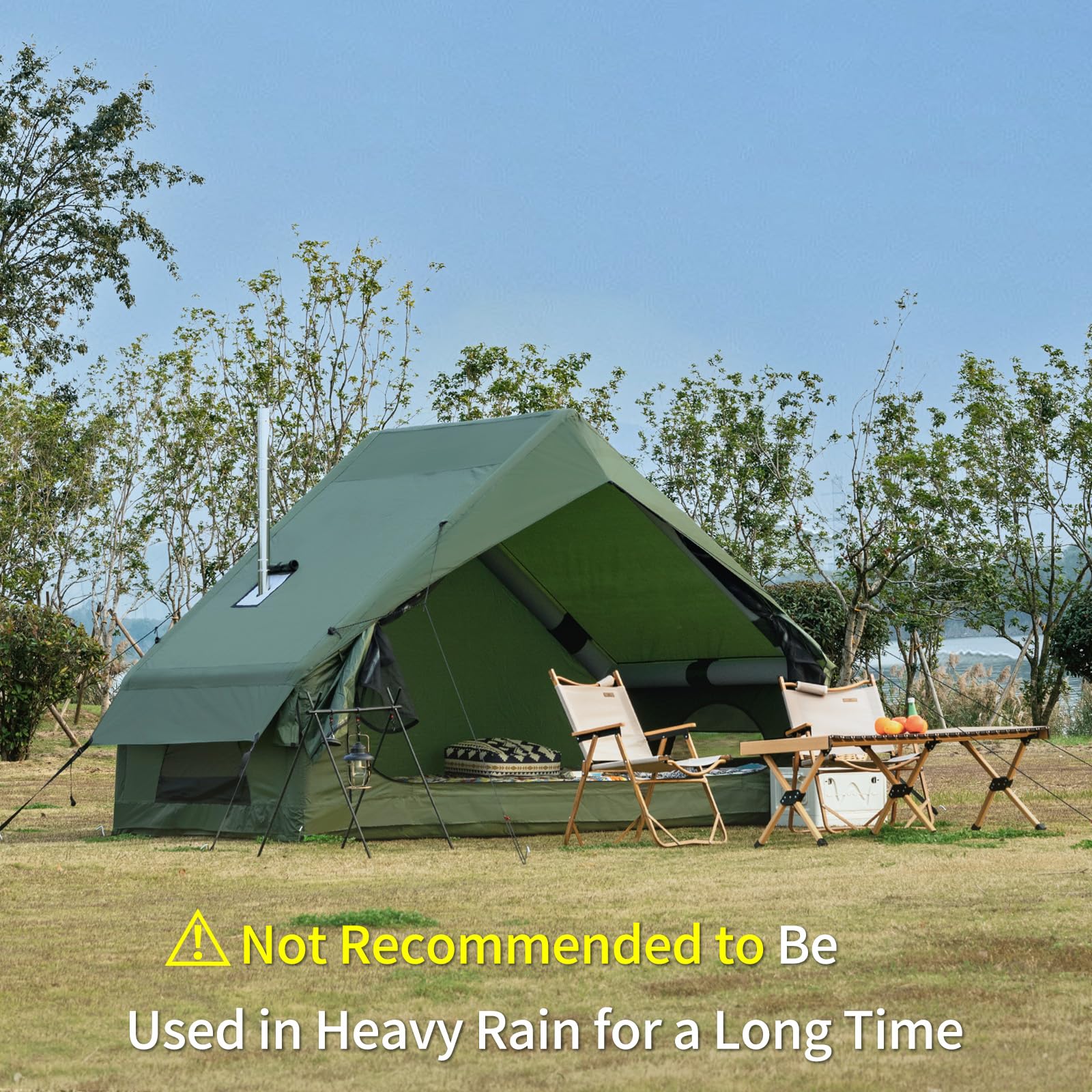 WaldZimmer green tent compact storage bag for easy packing after trips