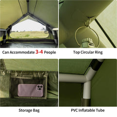WaldZimmer green tent mesh windows provide ventilation and insect protection