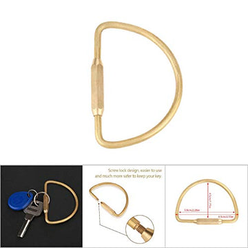 Walfront brass oval ring clip Screw lock detail for safer key storage.