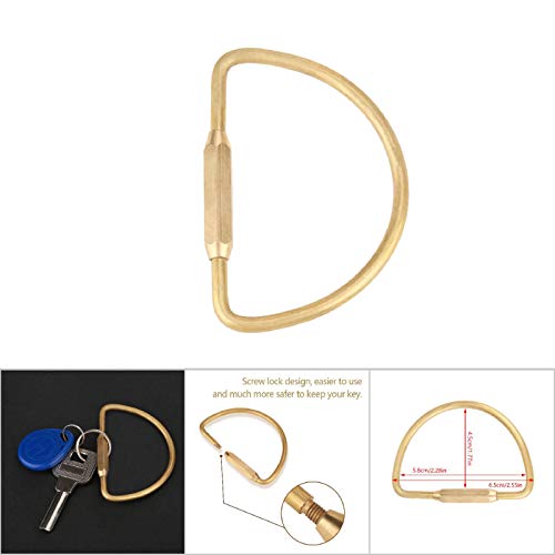 Walfront brass oval ring clip Screw lock detail for safer key storage.