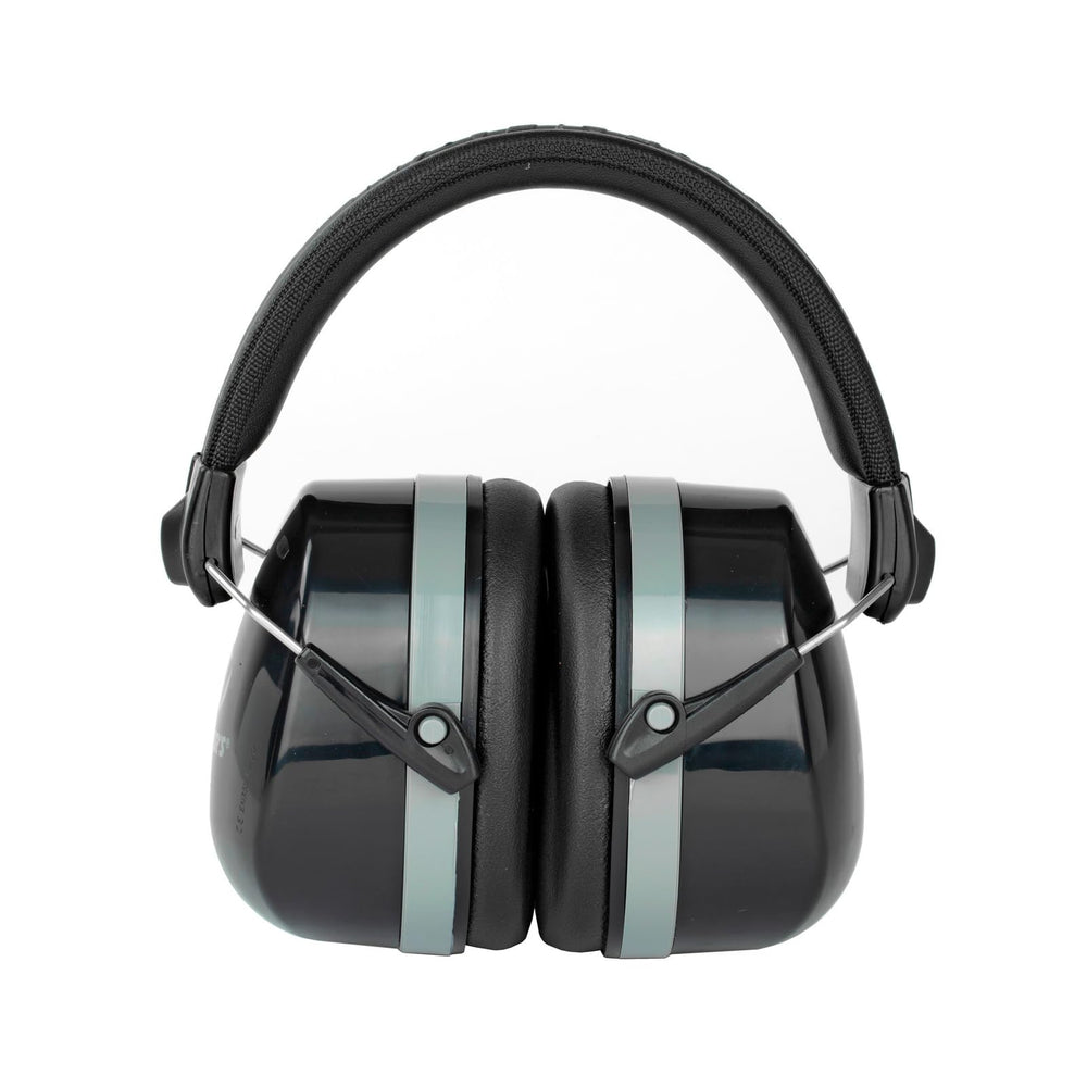Walker's 32dB NRR hearing protection reducing loud shooting noises.