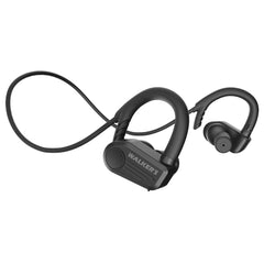 Walker’s ATACS Earbuds with behind-the-neck strap secured during workouts.