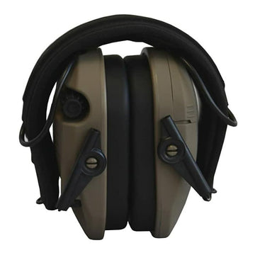 Walker's Digital Razor earmuffs front view highlighting ergonomic headband and secure fit.