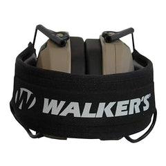 Walker's Digital Razor earmuffs show ergonomic headband for comfortable wear during long sessions.