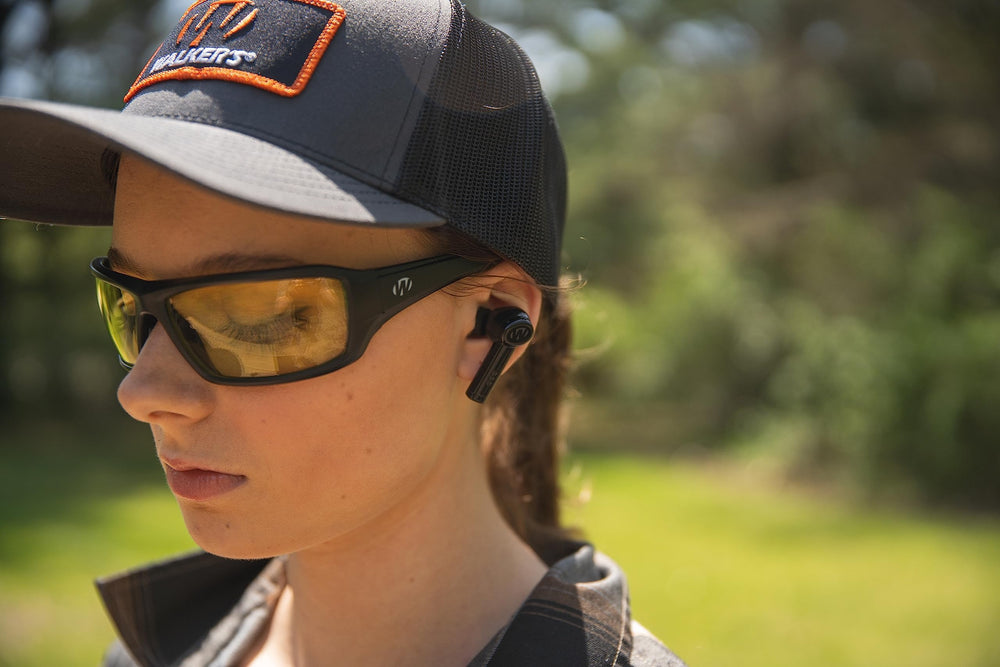 Walker's Disrupter Earbuds USB-C charging case ensuring ready power on the go.