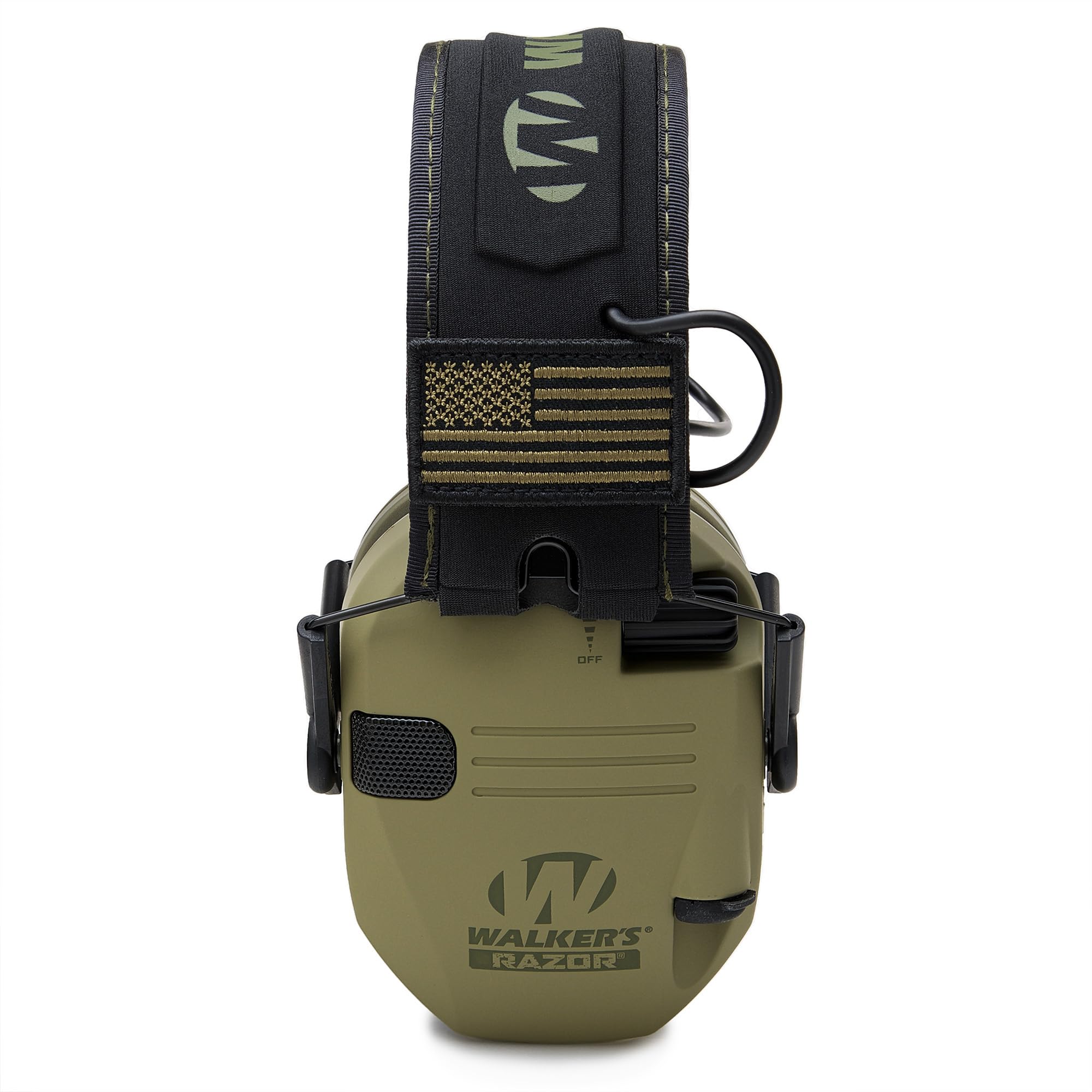 Walker’s Razor Slim Patriot battery door exterior; quick access for uninterrupted use.