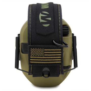 Walker’s Razor Slim Patriot earcup texture; rugged coating protects interior electronics.