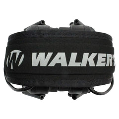 Walker's Razor Slim muffs show two hi-gain omnidirectional microphones for clear ambient hearing.
