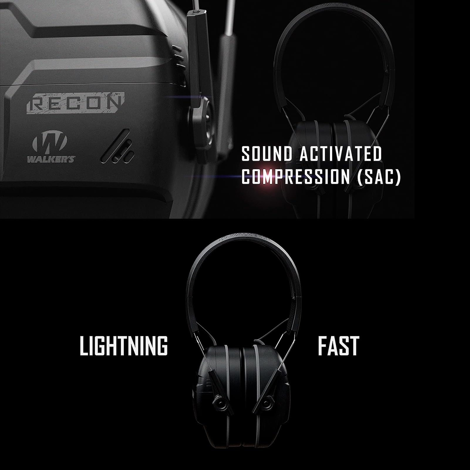 Walker's Recon Digital Muffs 3.5mm jack adds versatile audio connectivity for training.
