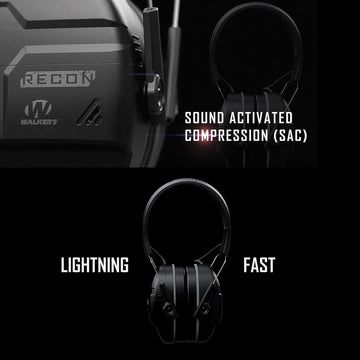 Walker's Recon Digital Muffs 3.5mm jack adds versatile audio connectivity for training.