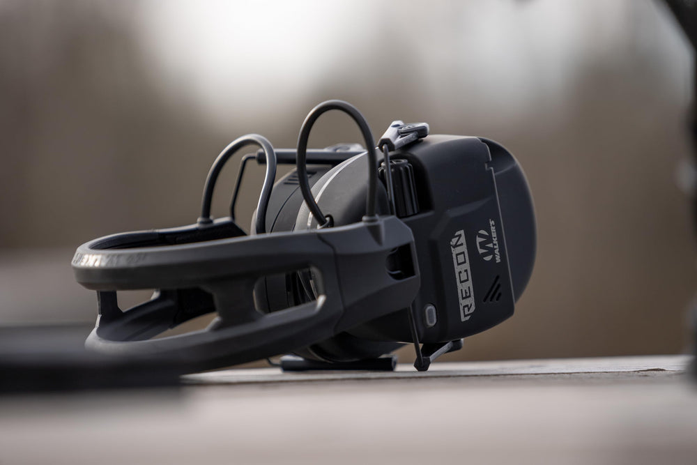 Walker's Recon Digital Muffs rugged build withstands rain, sweat, and rough handling.