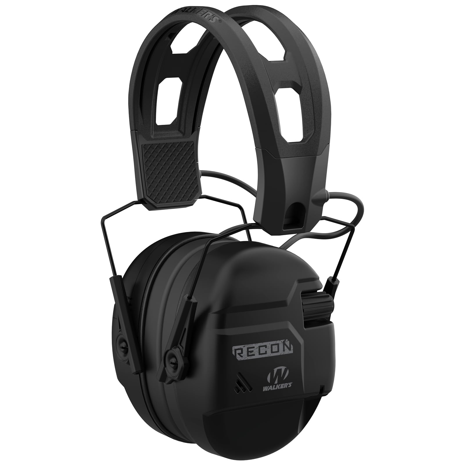 Walker's Recon Digital Muffs side view highlights compact hearing protection for the range.