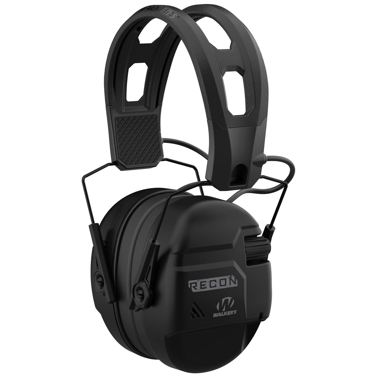 Walker's Recon Digital Muffs side view highlights compact hearing protection for the range.