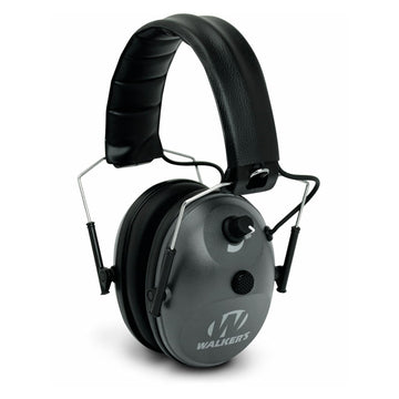 Walkers' Single Mic compact folding ear muffs front view showing comfort and protection.