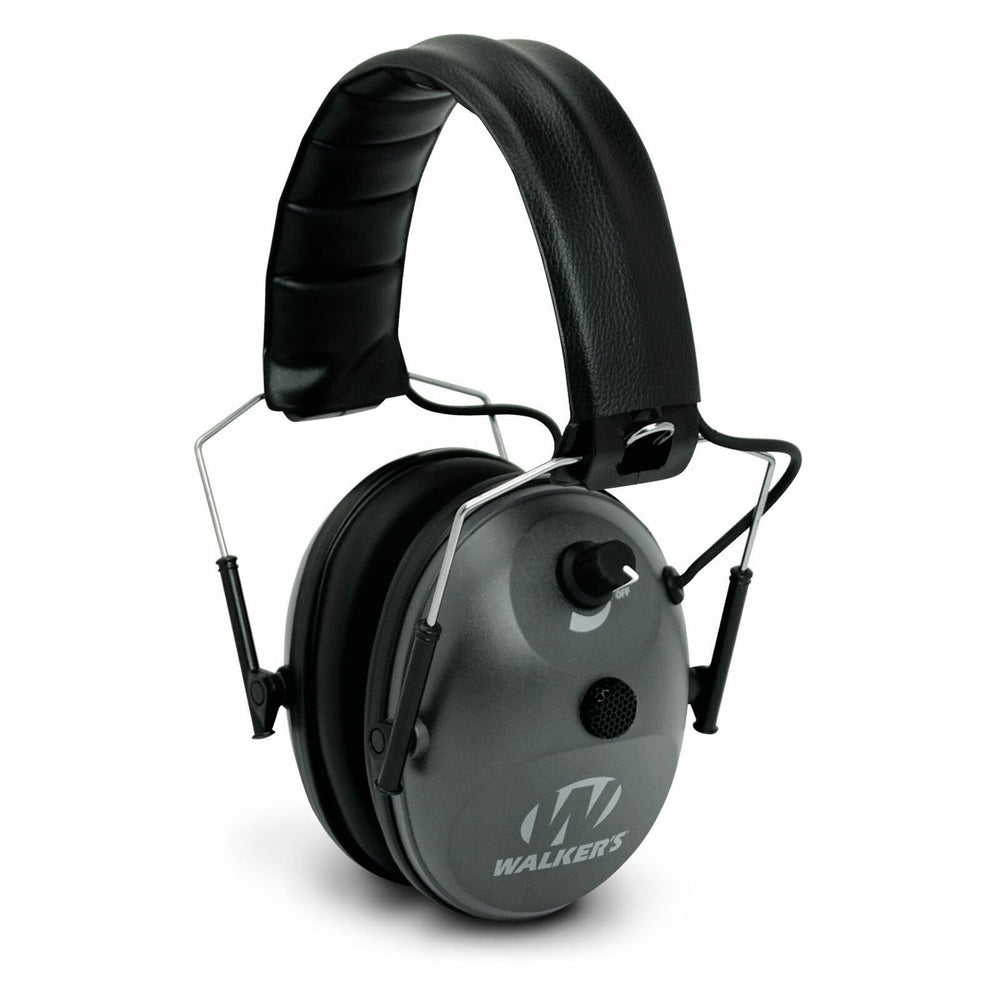 Walkers' Single Mic compact folding ear muffs front view showing comfort and protection.