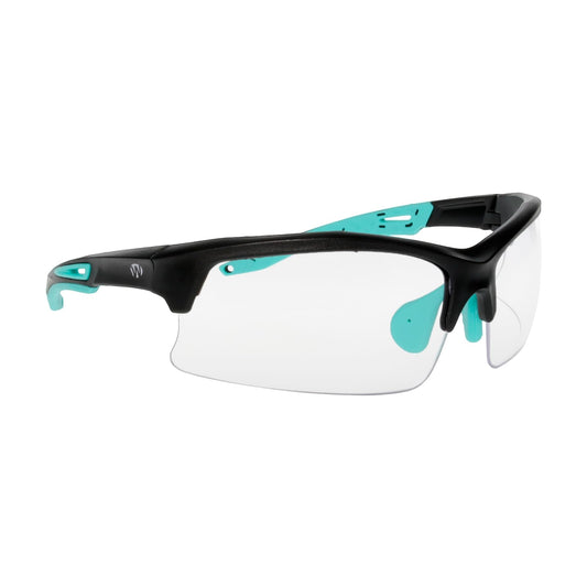 Walker's teal impact-resistant sport glasses highlighting UV protection.