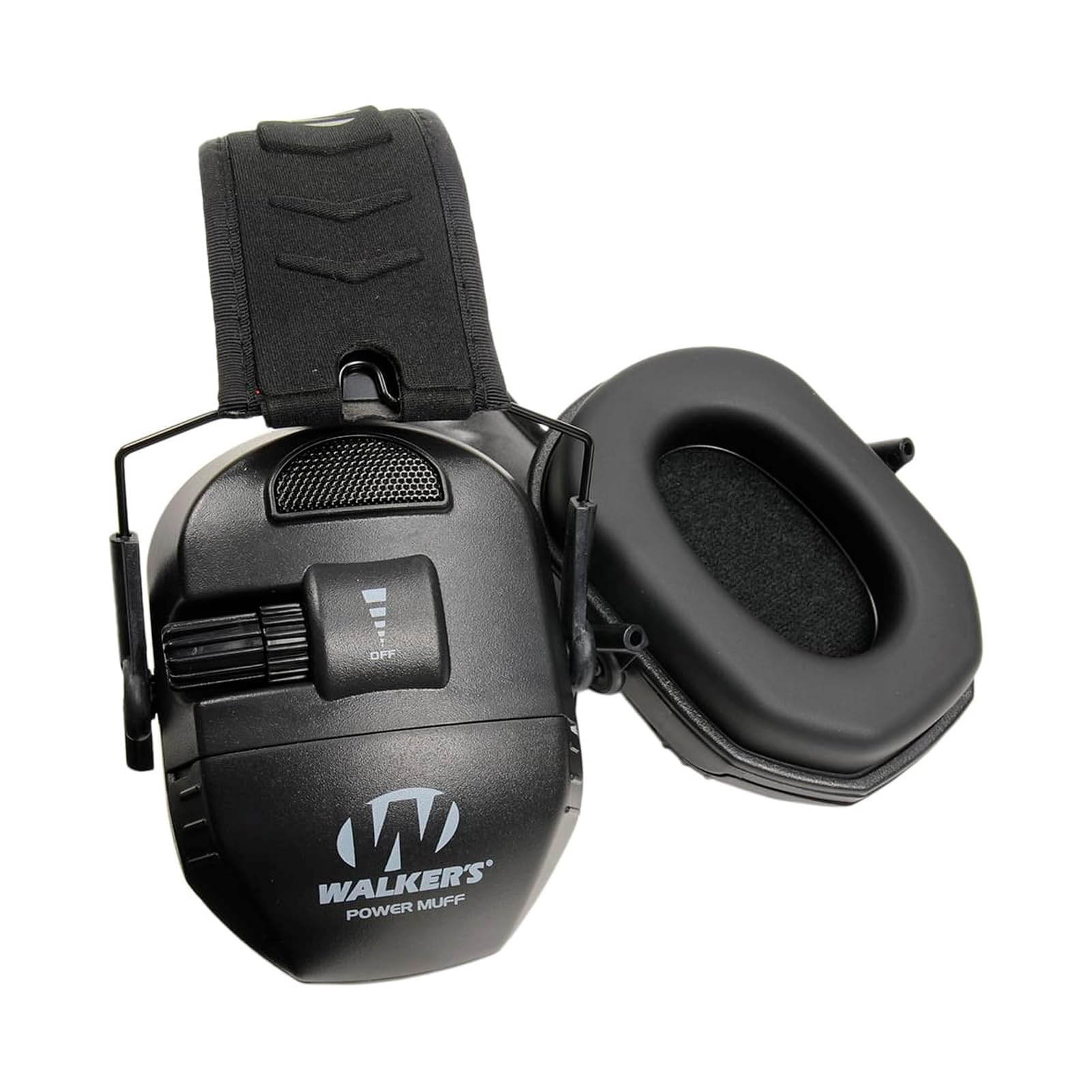Walker's Ultimate Power Muff folded compact for portable carry and storage.