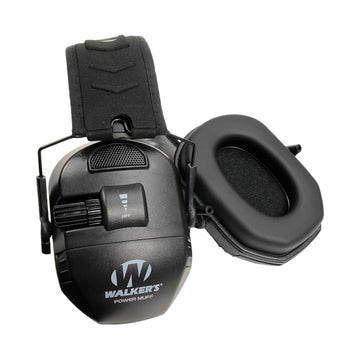 Walker's Ultimate Power Muff folded compact for portable carry and storage.