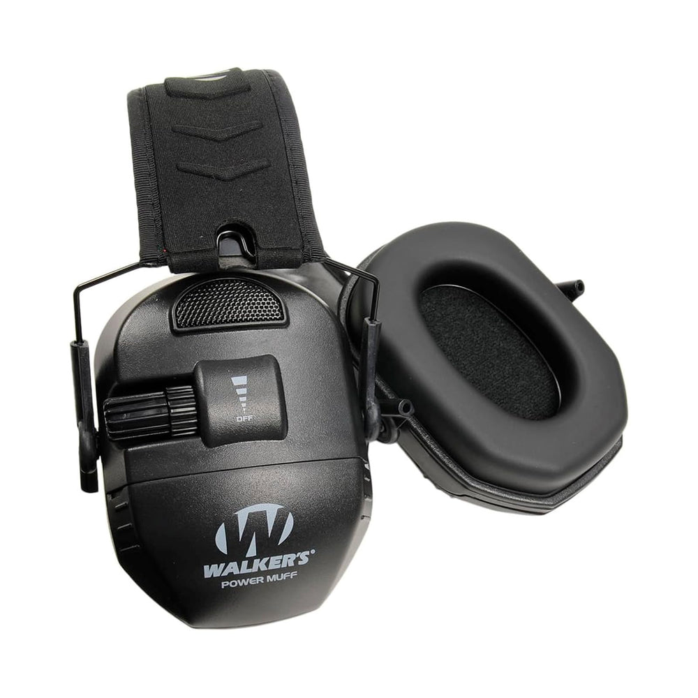 Walker's Ultimate Power Muff folded compact for portable carry and storage.