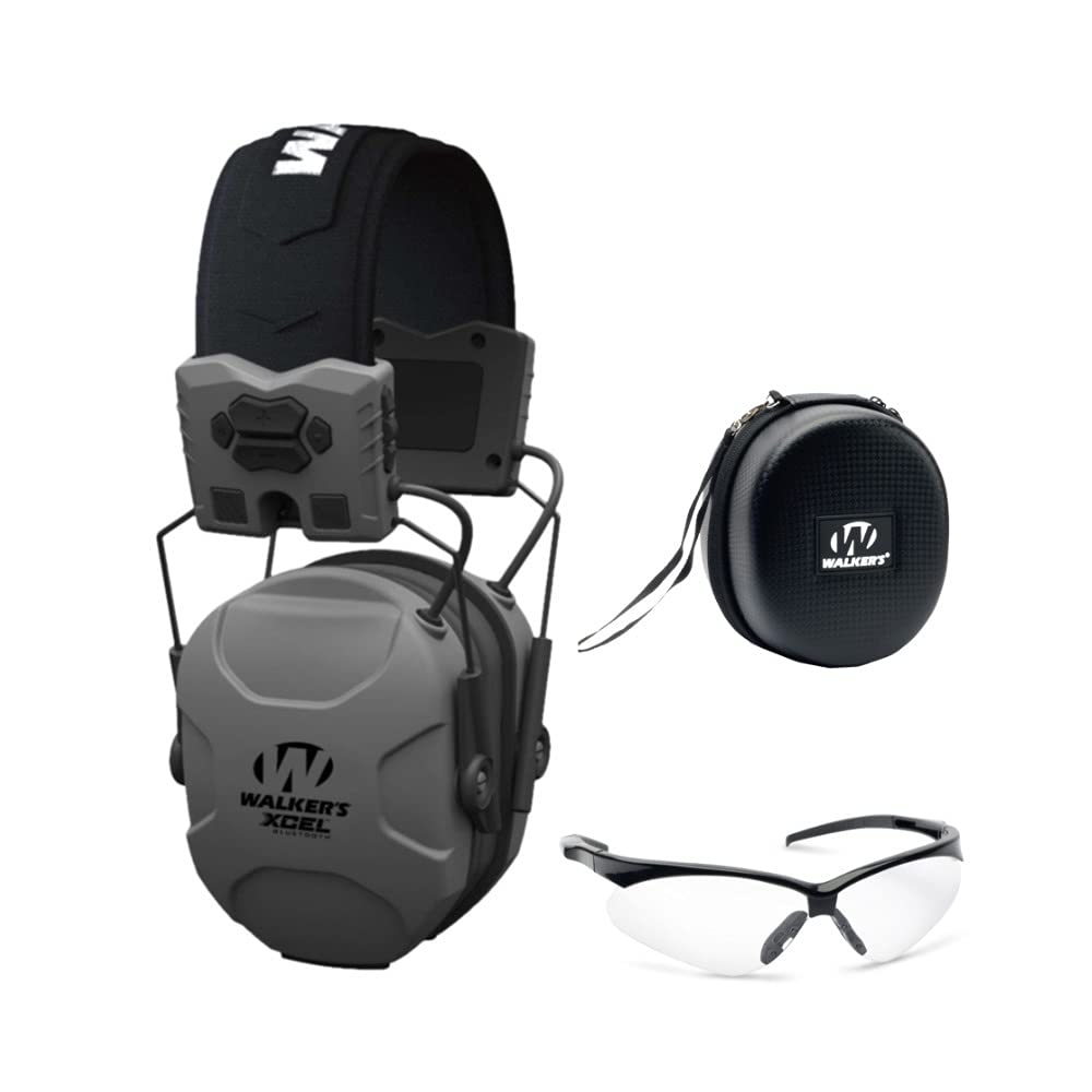 Walker's XCEL 500BT digital muff shown for all-day comfort during shoots.