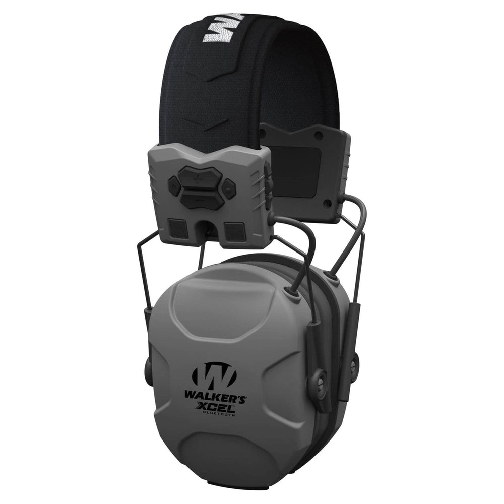Walker's XCEL 500BT ear cup close-up emphasizing cushioned seal and comfort