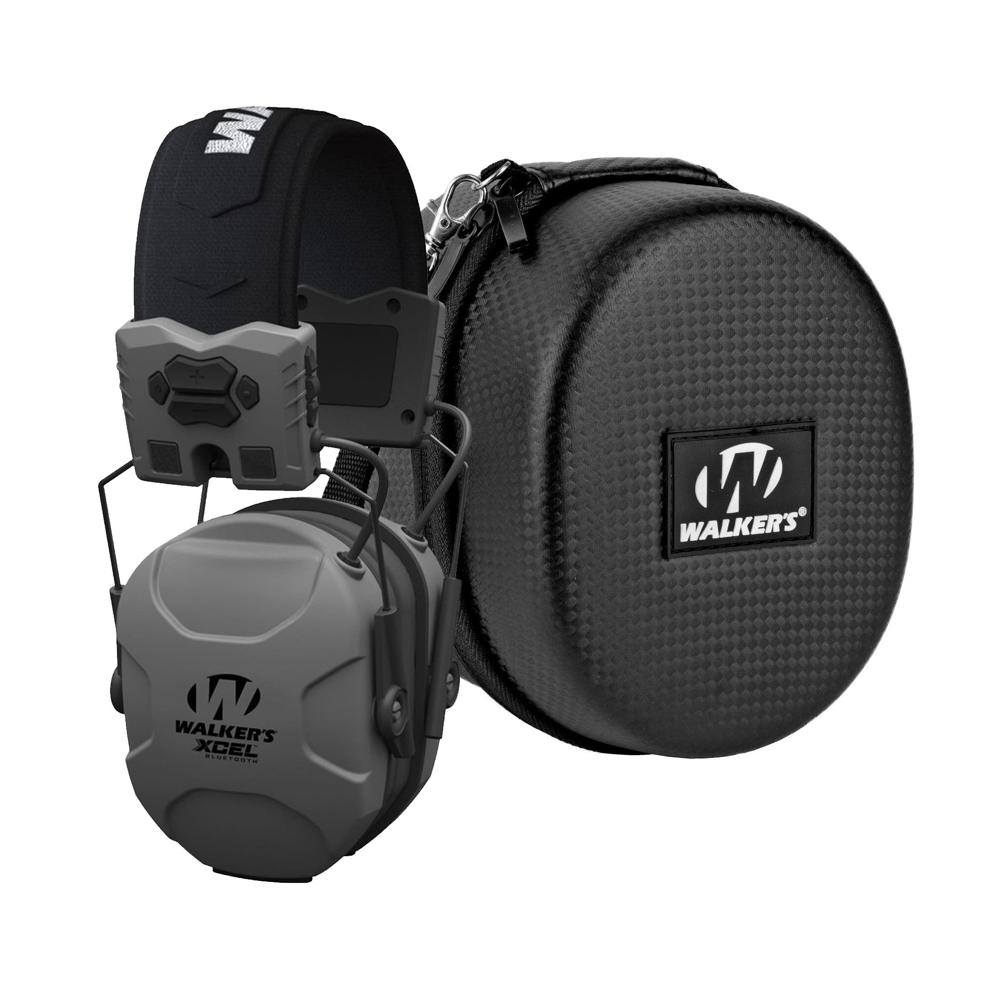 Walker's XCEL 500BT muff front view showing compact hearing protection for range
