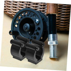wall-mounted rack saves floor space for rods and cues