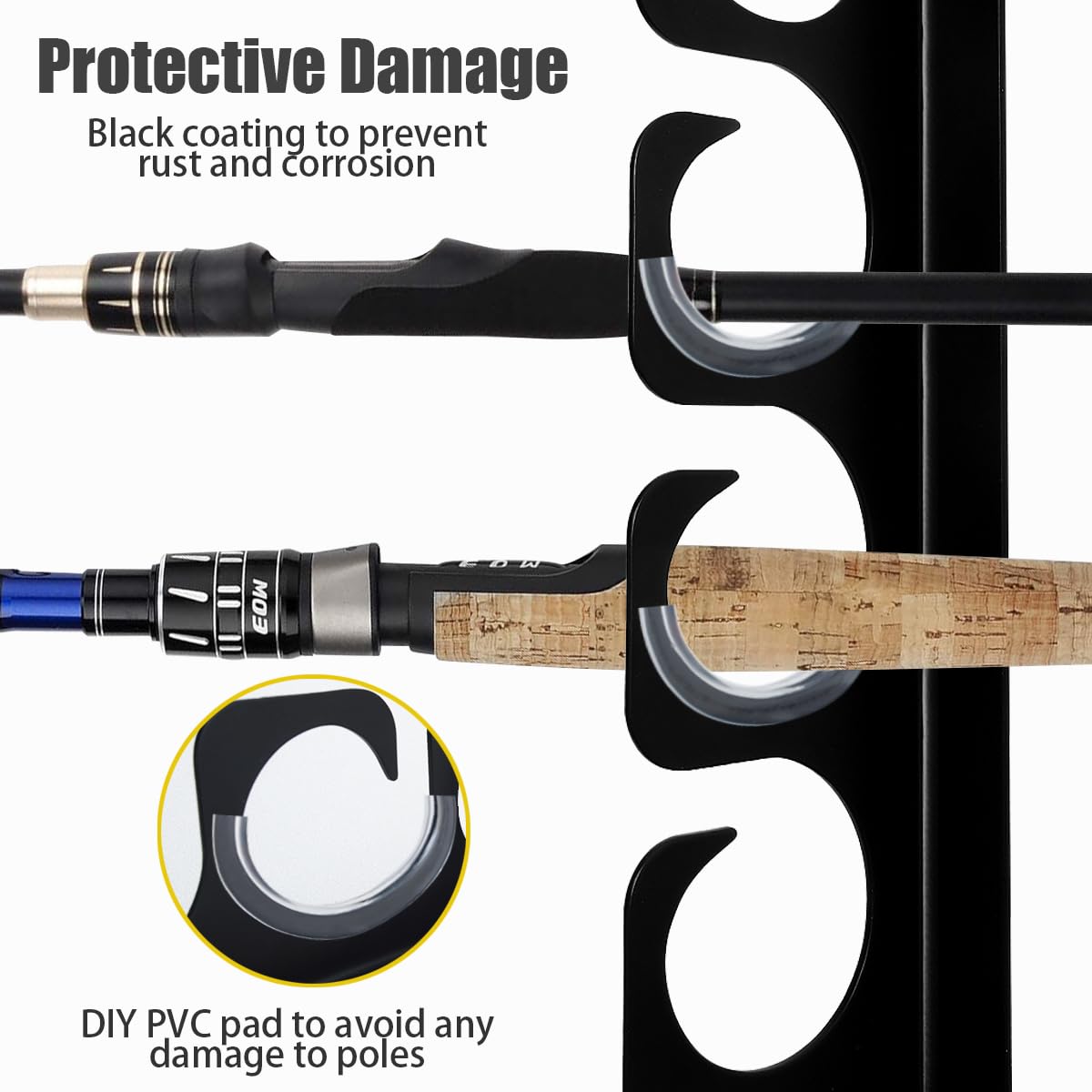 Easy-to-assemble wall/ceiling mounting with deep groove hooks