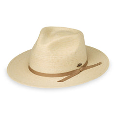 Wallaroo Marina Fedora natural brim provides 3 inches of shade for sunny city days