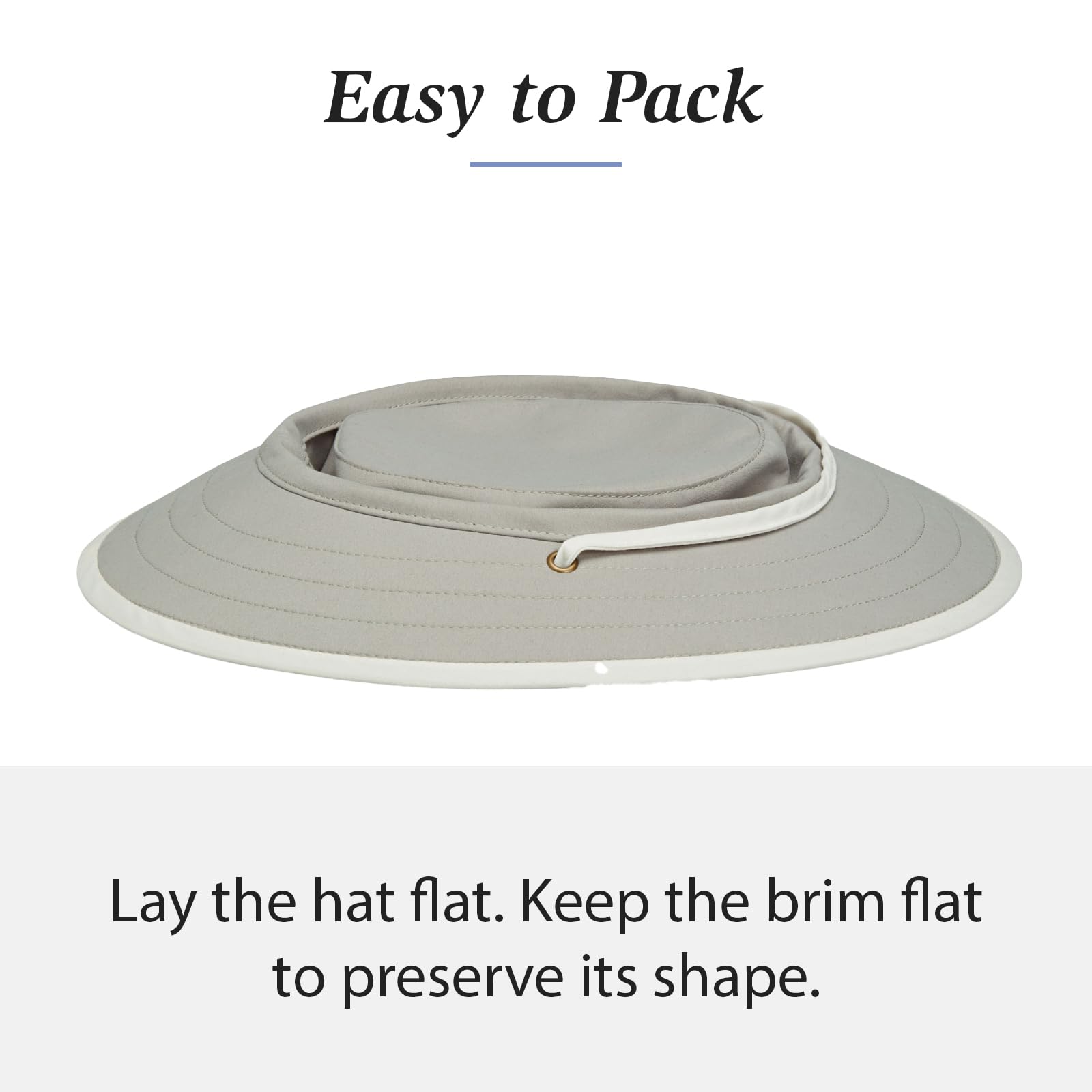 Wallaroo Sanitas Sun Hat ponytail slot and travel-friendly design