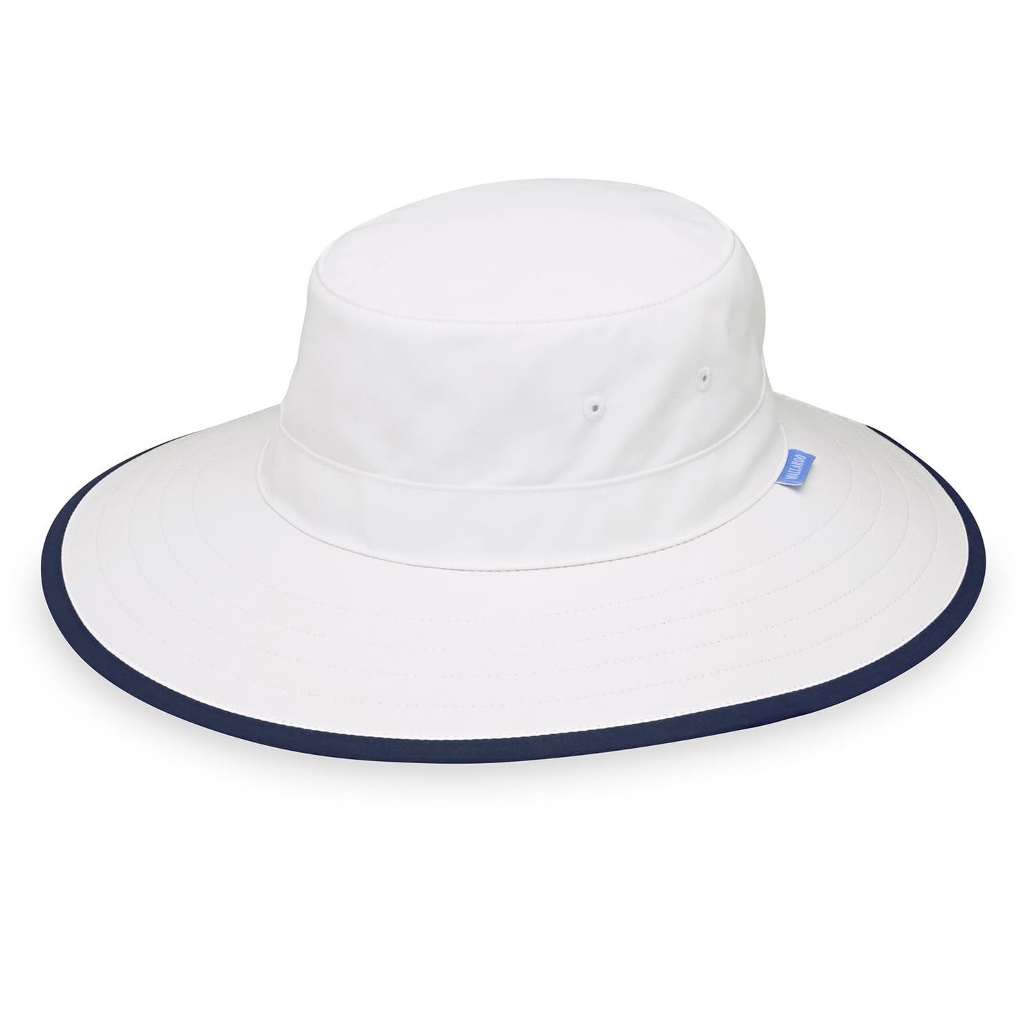 Wallaroo Sanitas Sun Hat White/Navy - front view