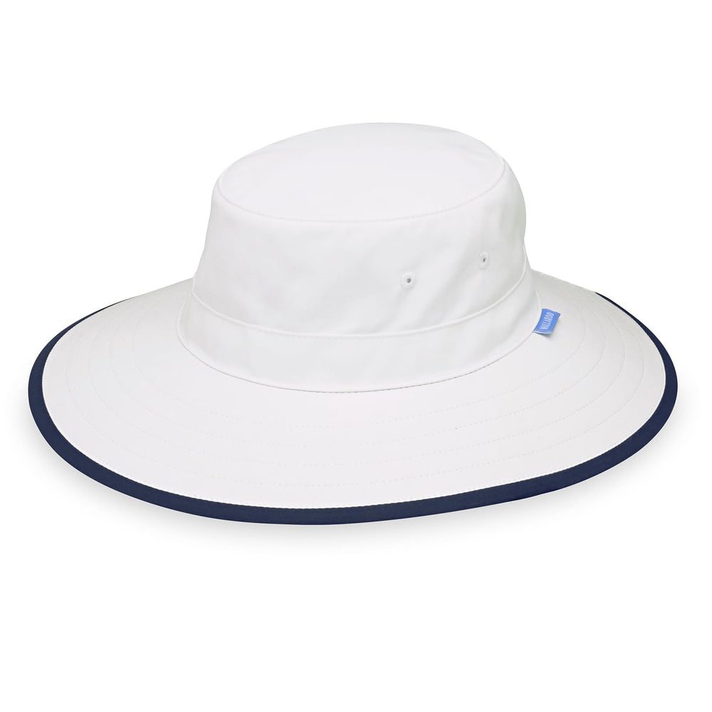 Wallaroo Sanitas Sun Hat White/Navy - front view