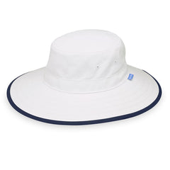 Wallaroo Sanitas Sun Hat White/Navy - front view