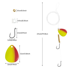 Assorted walleye spinner rigs in 10 colors
