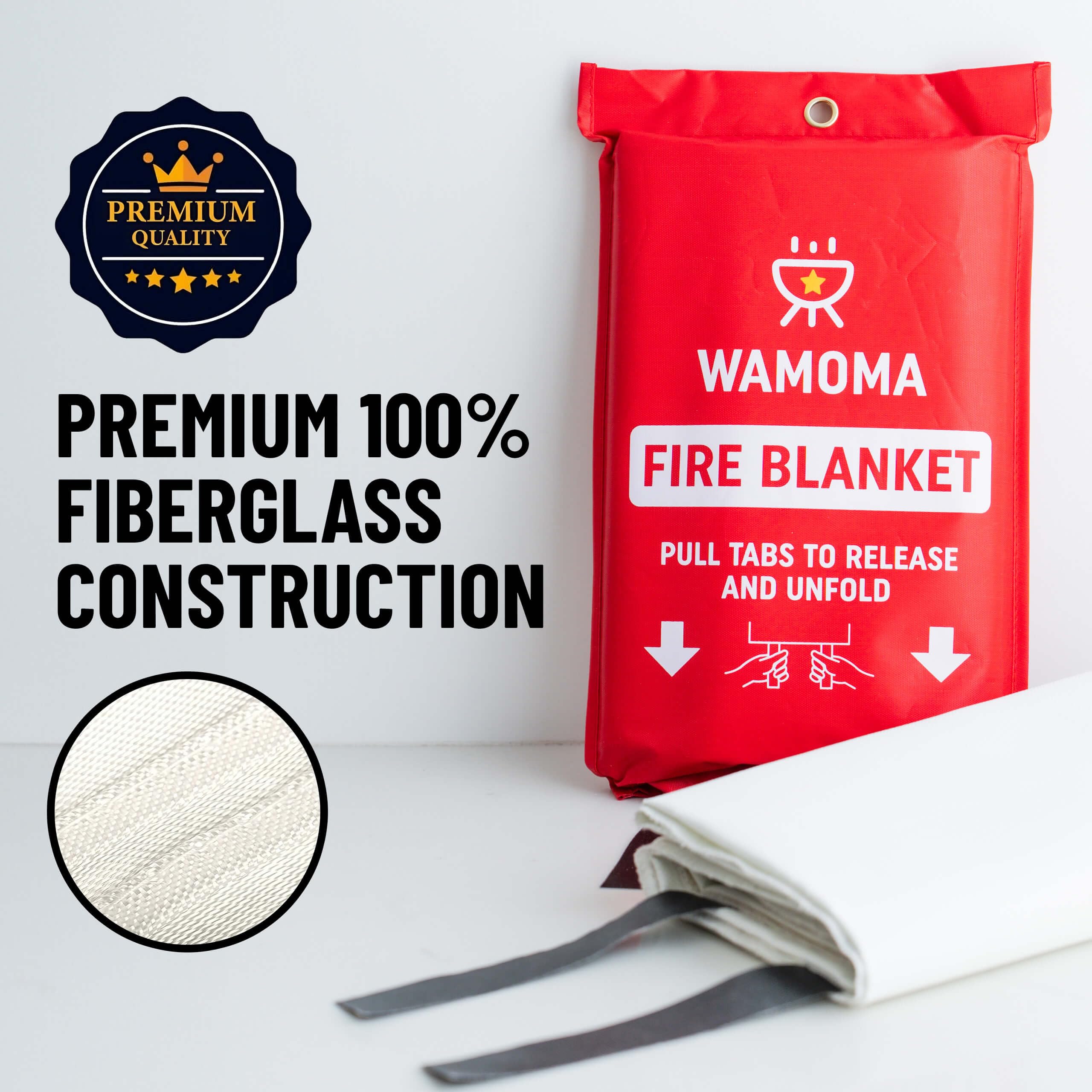 Wamoma Fire Blanket high-visibility design for quick access in smoke