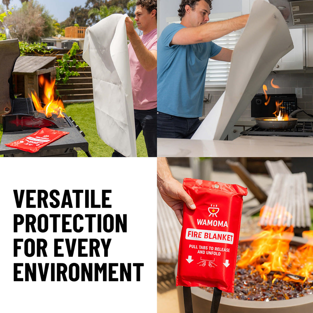 Wamoma Fire Blanket ideal for kitchen stove use and cookware safety