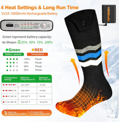 WAMOVAL heated socks with 10000mAh battery ready for long outdoor use