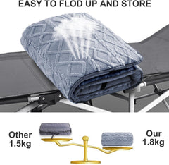 Wamsound camping cot pad closeup of soft taffeta velvet texture for comfort.