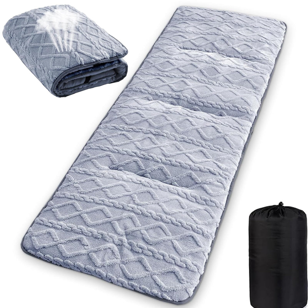 Wamsound camping cot pad outer view demonstrates stable support for outdoor sleeping.
