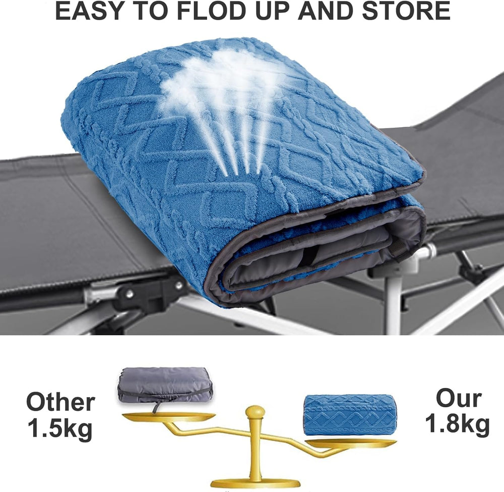 Wamsound cot pad measures 75x28 inches for ample sleeping space