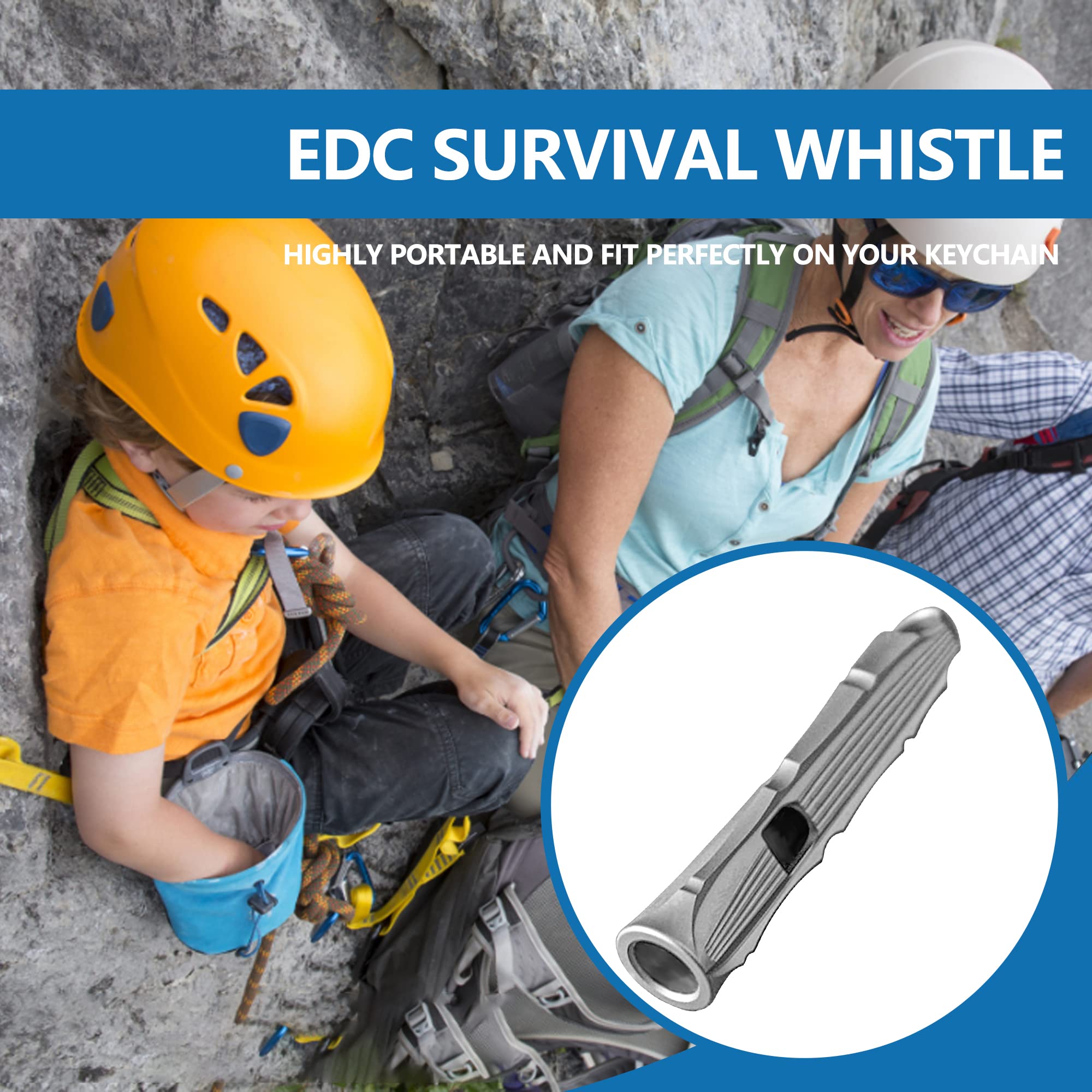 WANERSEN emergency whistle worn as a necklace for quick access on hikes.