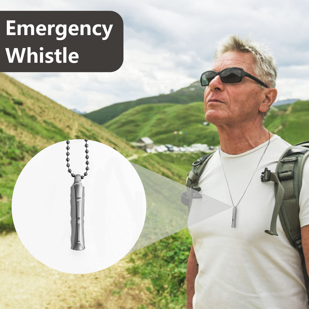 WANERSEN emergency whistle packs compactly with a backpack for travel.