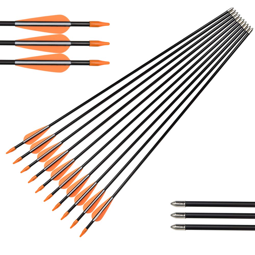 WangQin Archery 24in fiberglass arrow shaft for durable target practice