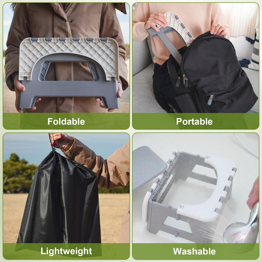 Wanheart portable toilet anti-slip base stabilizes on uneven surfaces.