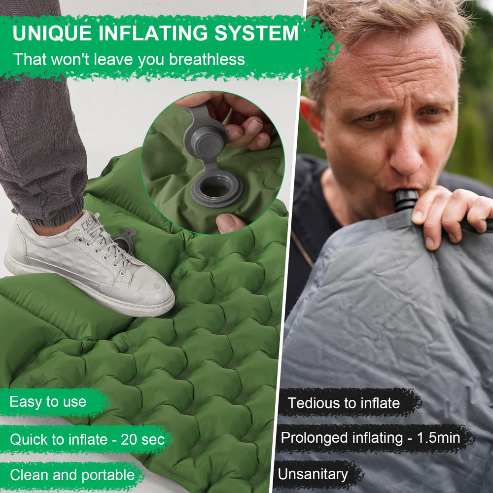 WANNTS sleeping pad compact design weighs about 30 oz for easy packing.
