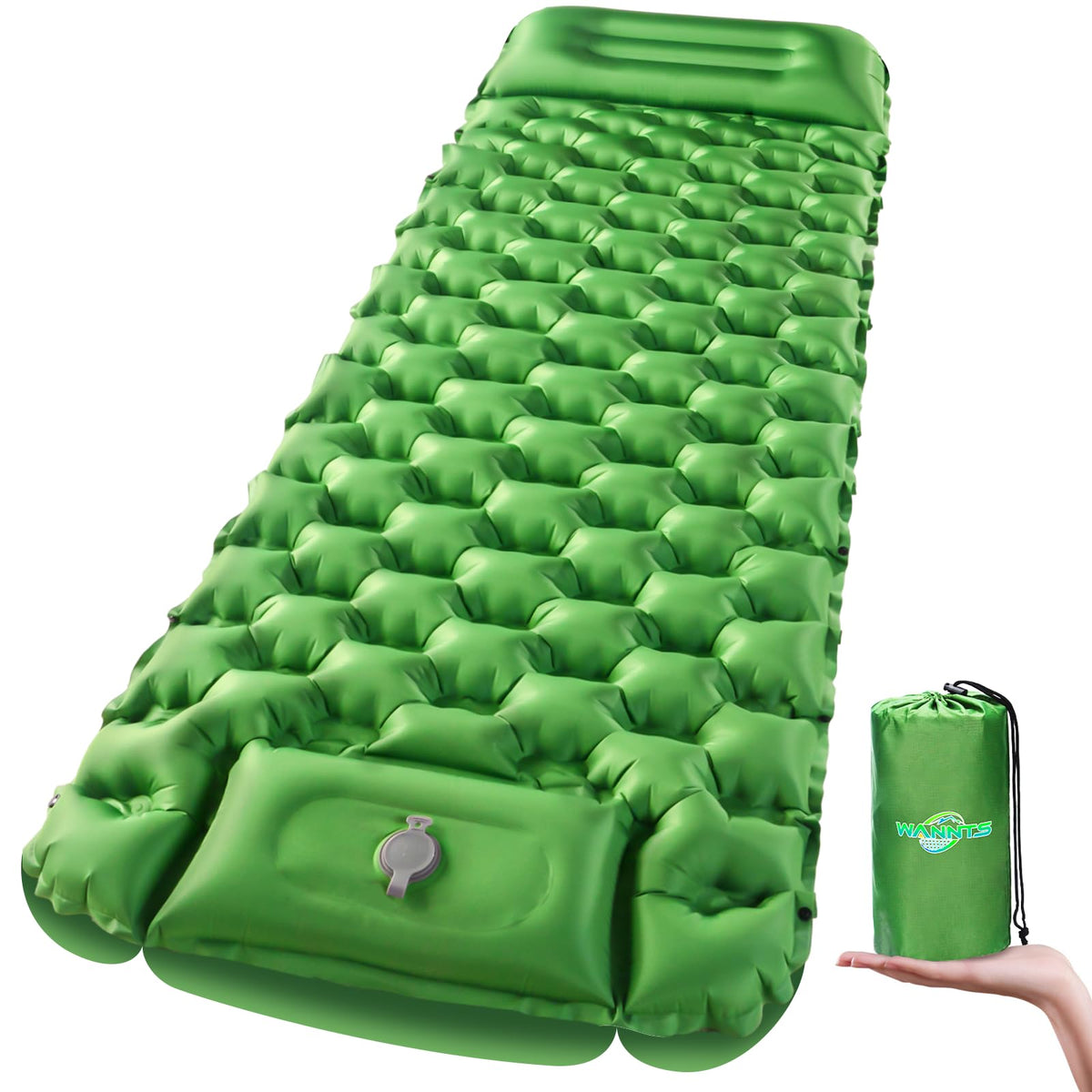 WANNTS sleeping pad hexagon design supports all sleep positions for camping comfort.