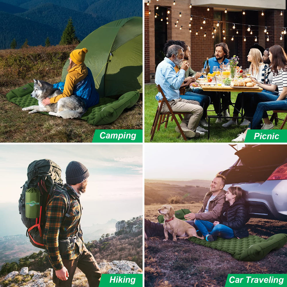WANNTS sleeping pad waterproof surface keeps you dry on damp grounds while camping.