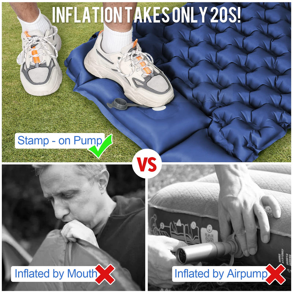 WANNTS sleeping pad built-in pump enables quick foot inflation