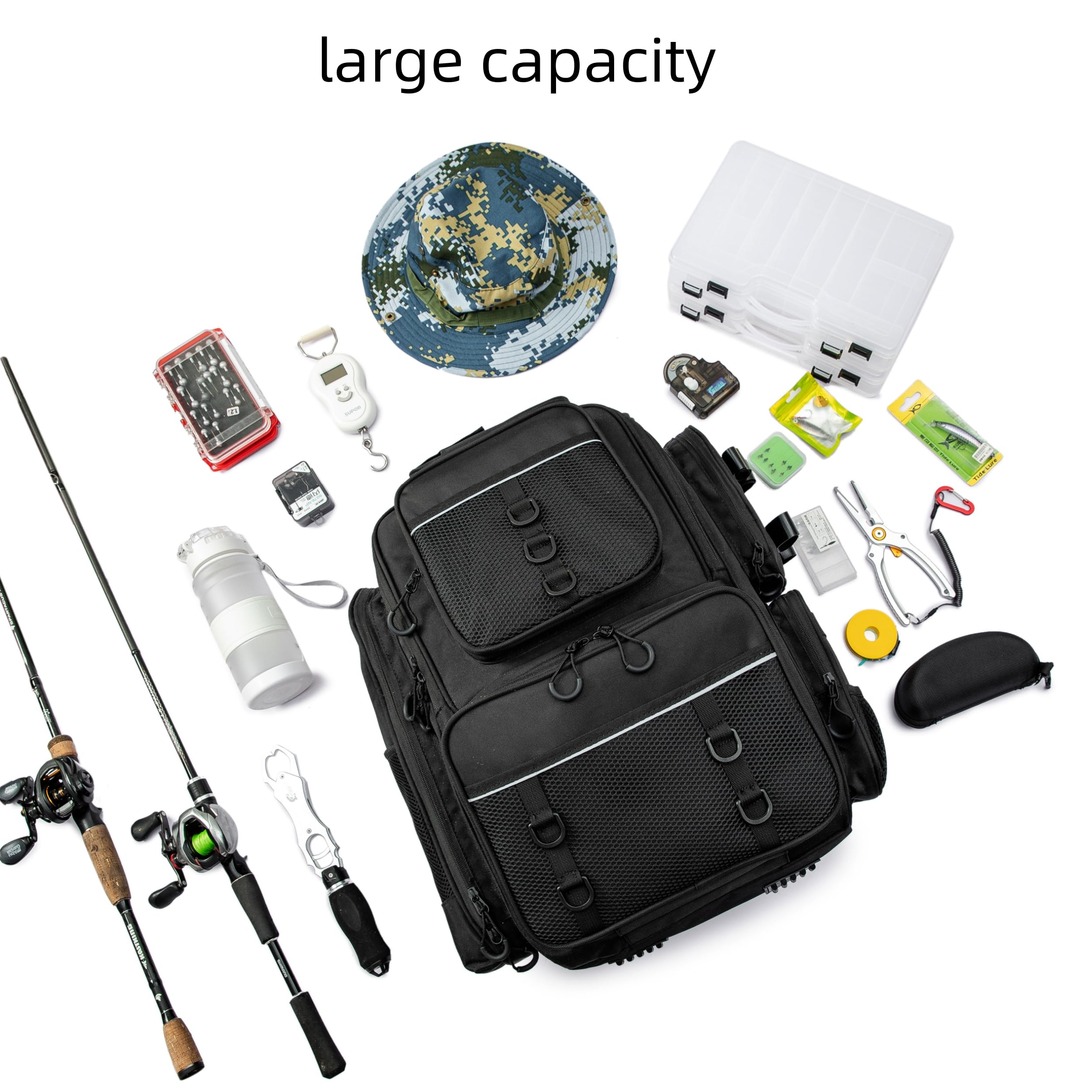 WANOON ergonomic back padding reduces strain during long fishing trips.