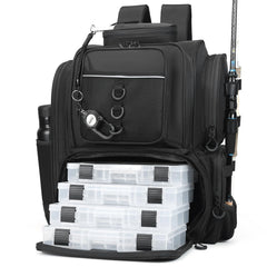 WANOON fishing backpack main compartment view for versatile storage and quick access.